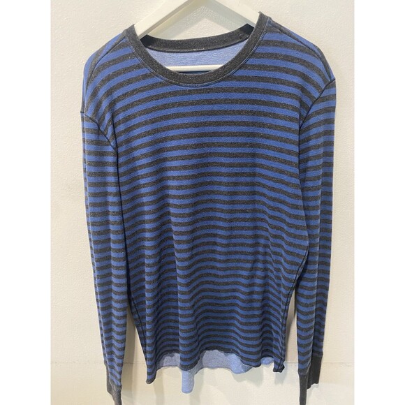 Lululemon Binary Crew Rugged Blue Heathered Black / Heathered Tempest Blue Sz L - Picture 3 of 10